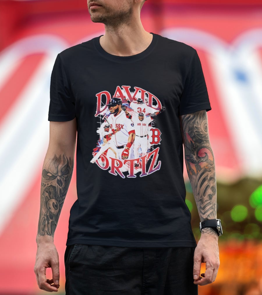 David Ortiz Boston Red Sox Legendary Collage 34 Red Sox B T-Shirt