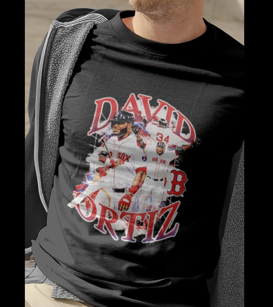 David Ortiz Boston Red Sox Legendary Collage 34 Red Sox B T-Shirt