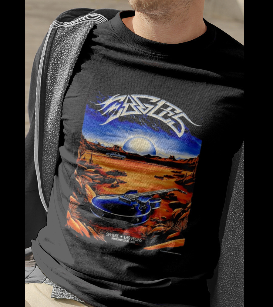 Eagles Live At Sphere Las Vegas February 27 28 2026 Desert Landscape Guitar T-Shirt