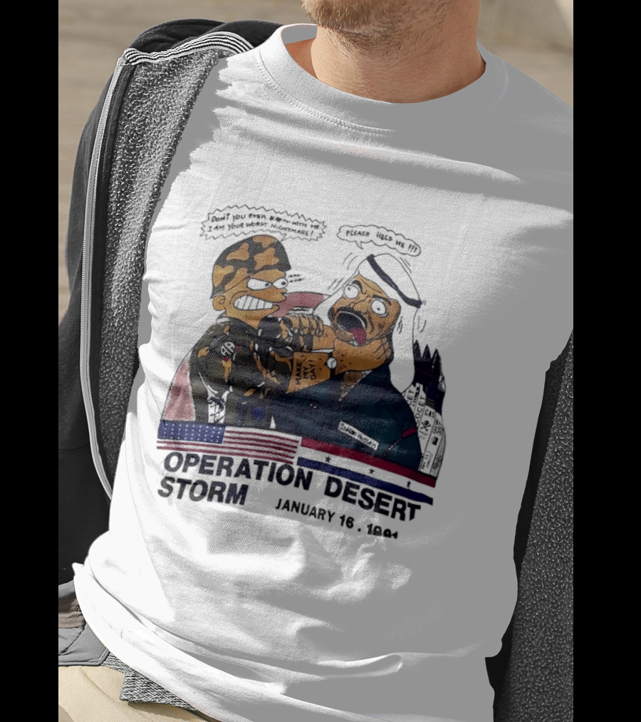 Bart Vs Saddam Hussein Operation Desert Storm January 16 1991 T-Shirt