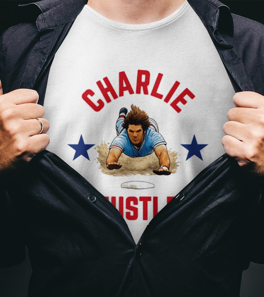 Charlie Hustle Flying Pete Rose Cincinnati Reds Iconic Dive T-Shirt