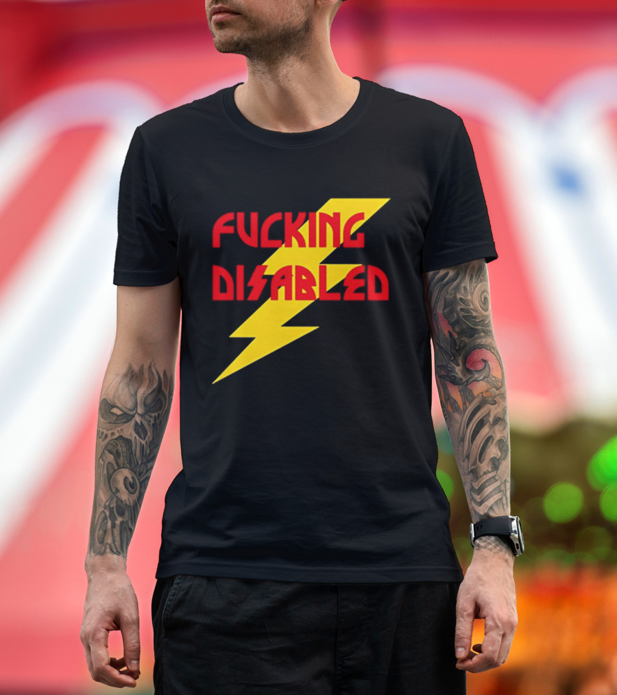 Fcking Disabled Lightning Bolt T-Shirt