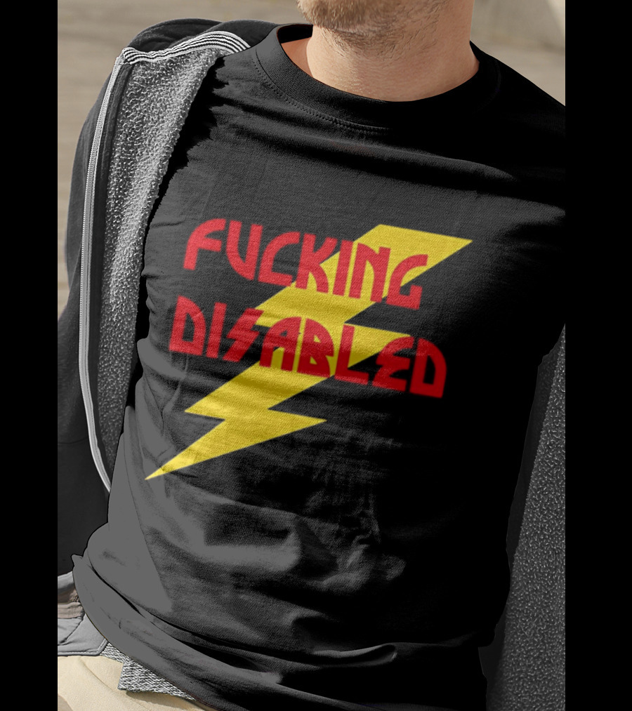 Fcking Disabled Lightning Bolt T-Shirt