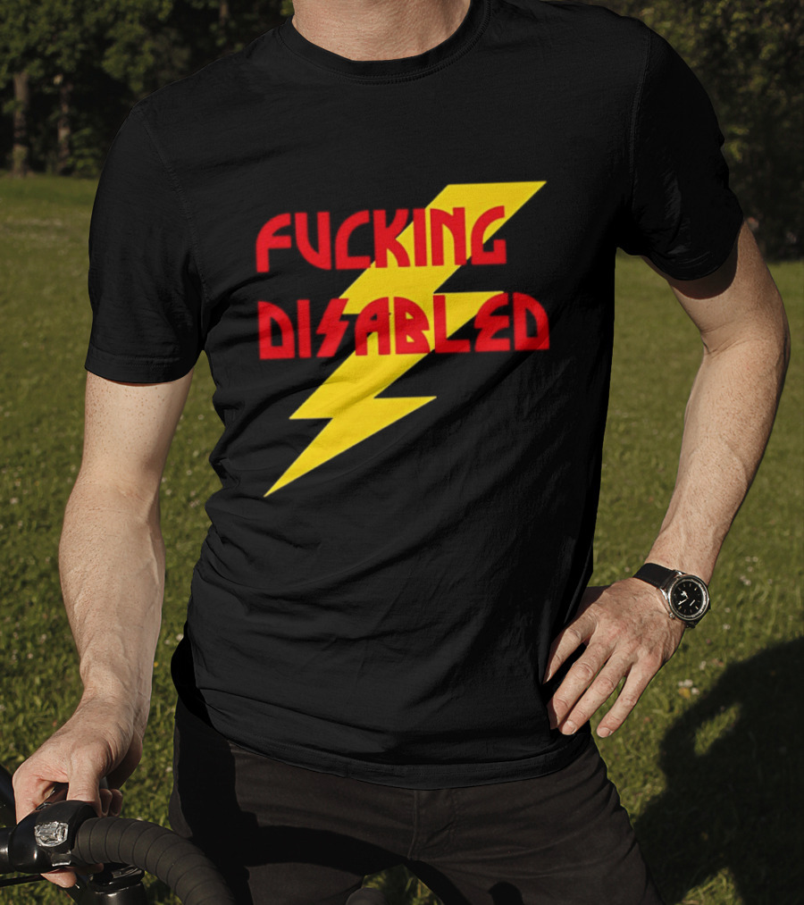 Fcking Disabled Lightning Bolt T-Shirt