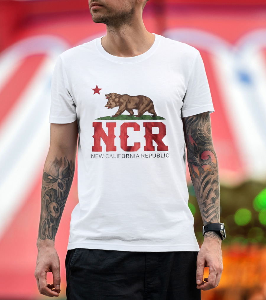 Fallout NCR Bear New California Republic Flag T-Shirt