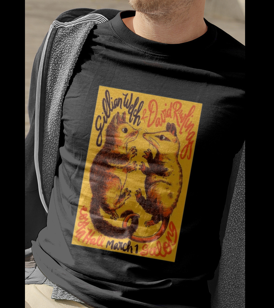 Gillian Welch David Rawlings Costa Hall March 1 Geelong T-Shirt