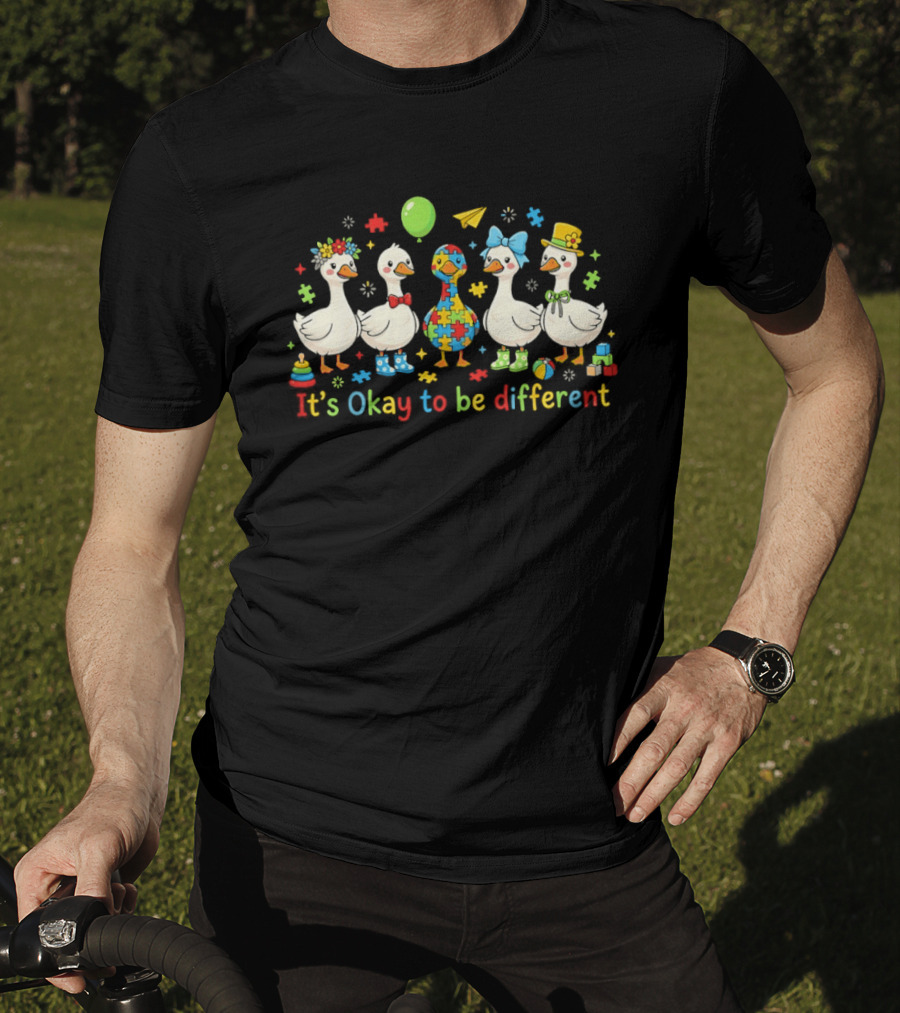 It's Okay To Be Different Goose Puzzle Fun T-Shirt
