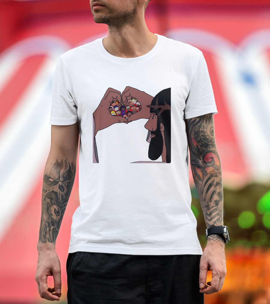 Jesus Love Includes Everyone Heart Hands Diversity Faces T-Shirt