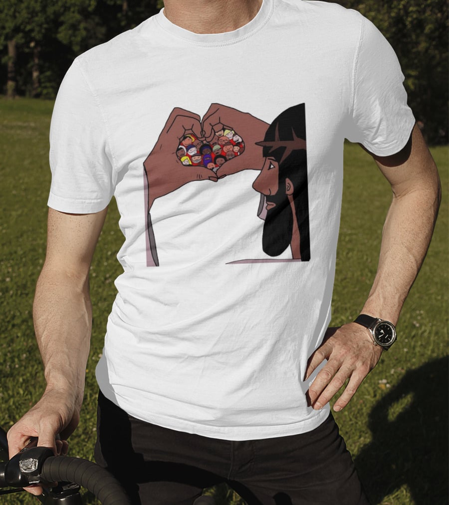 Jesus Love Includes Everyone Heart Hands Diversity Faces T-Shirt