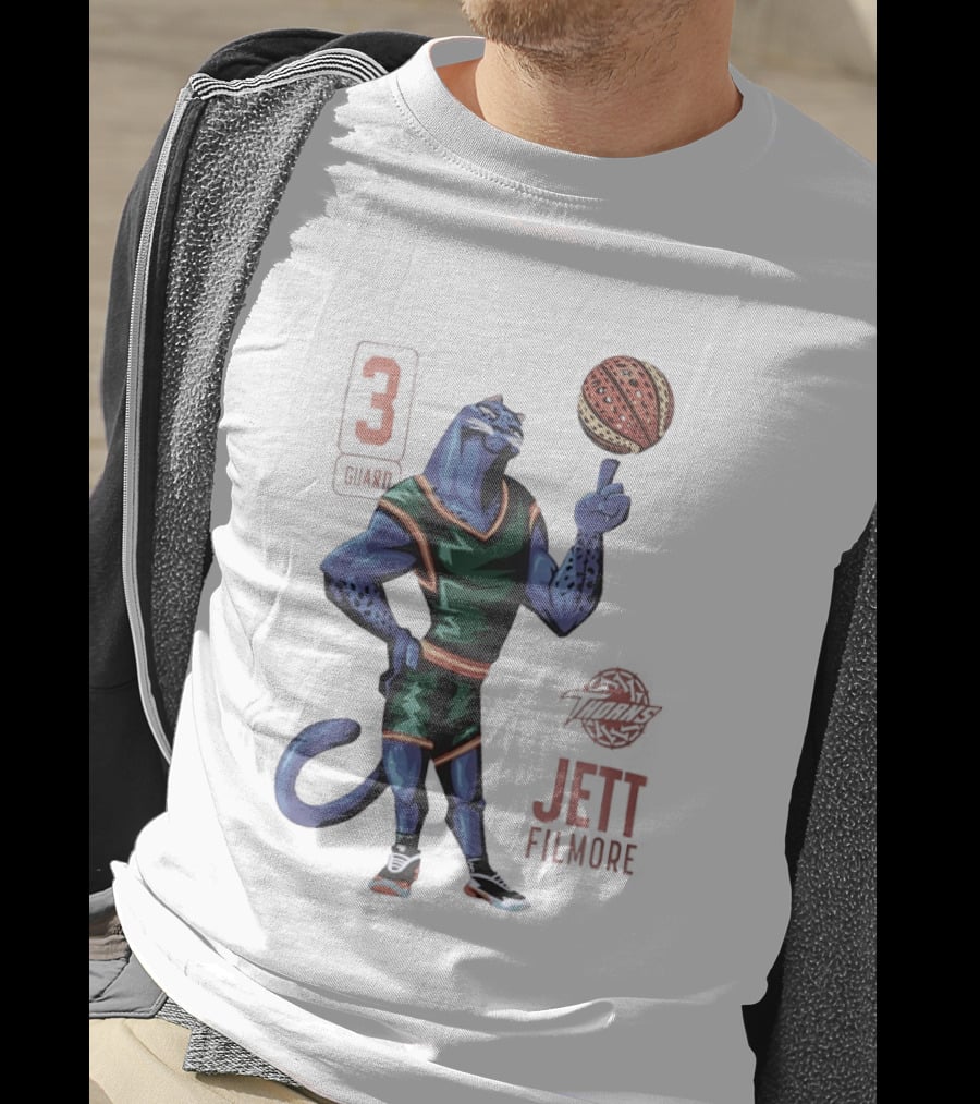 Jett Fillmore Thorns Basketball Blue Panther Character With Number 3 T-Shirt