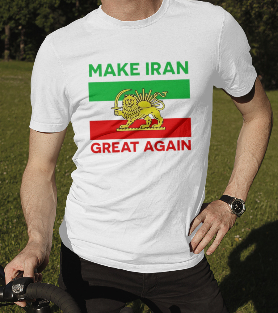 Make Iran Great Again Lion And Sun Symbol 2026 Free Iran T-Shirt