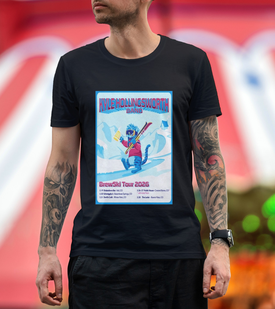 Kyle Hollingsworth Band Brewski Tour 2026 Vail Steamboat Springs Winter Park Crested Butte Buena Vista T-Shirt