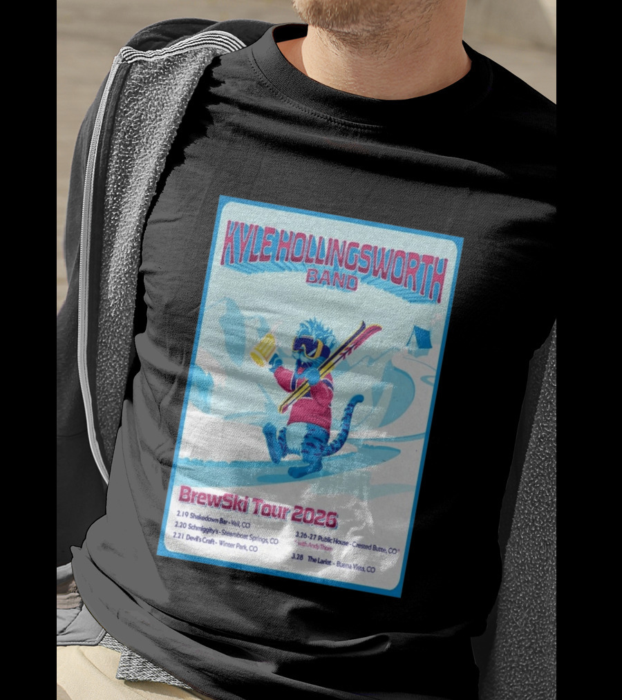 Kyle Hollingsworth Band Brewski Tour 2026 Vail Steamboat Springs Winter Park Crested Butte Buena Vista T-Shirt