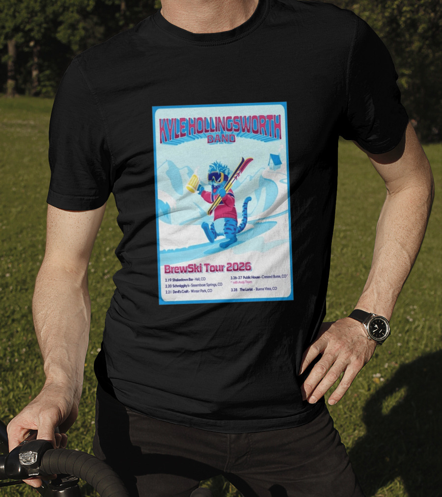 Kyle Hollingsworth Band Brewski Tour 2026 Vail Steamboat Springs Winter Park Crested Butte Buena Vista T-Shirt