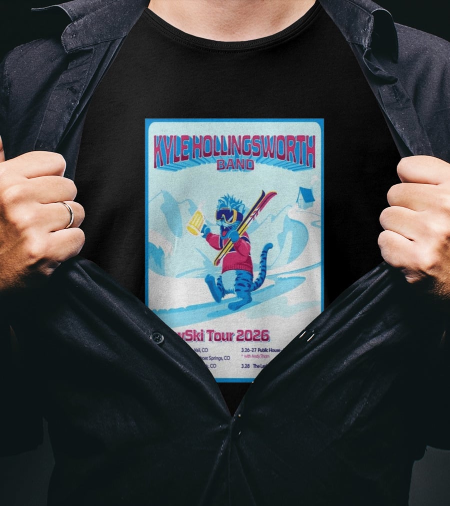Kyle Hollingsworth Band Brewski Tour 2026 Vail Steamboat Springs Winter Park Crested Butte Buena Vista T-Shirt