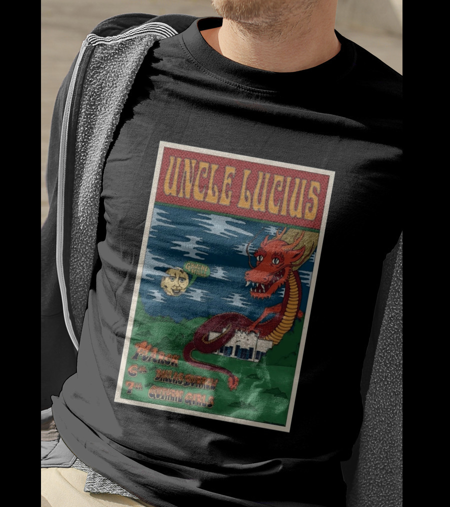 Uncle Lucius Gruene Hall March 6 7 2026 With Dallas Burrow And Gutrie Girls Dragon T-Shirt