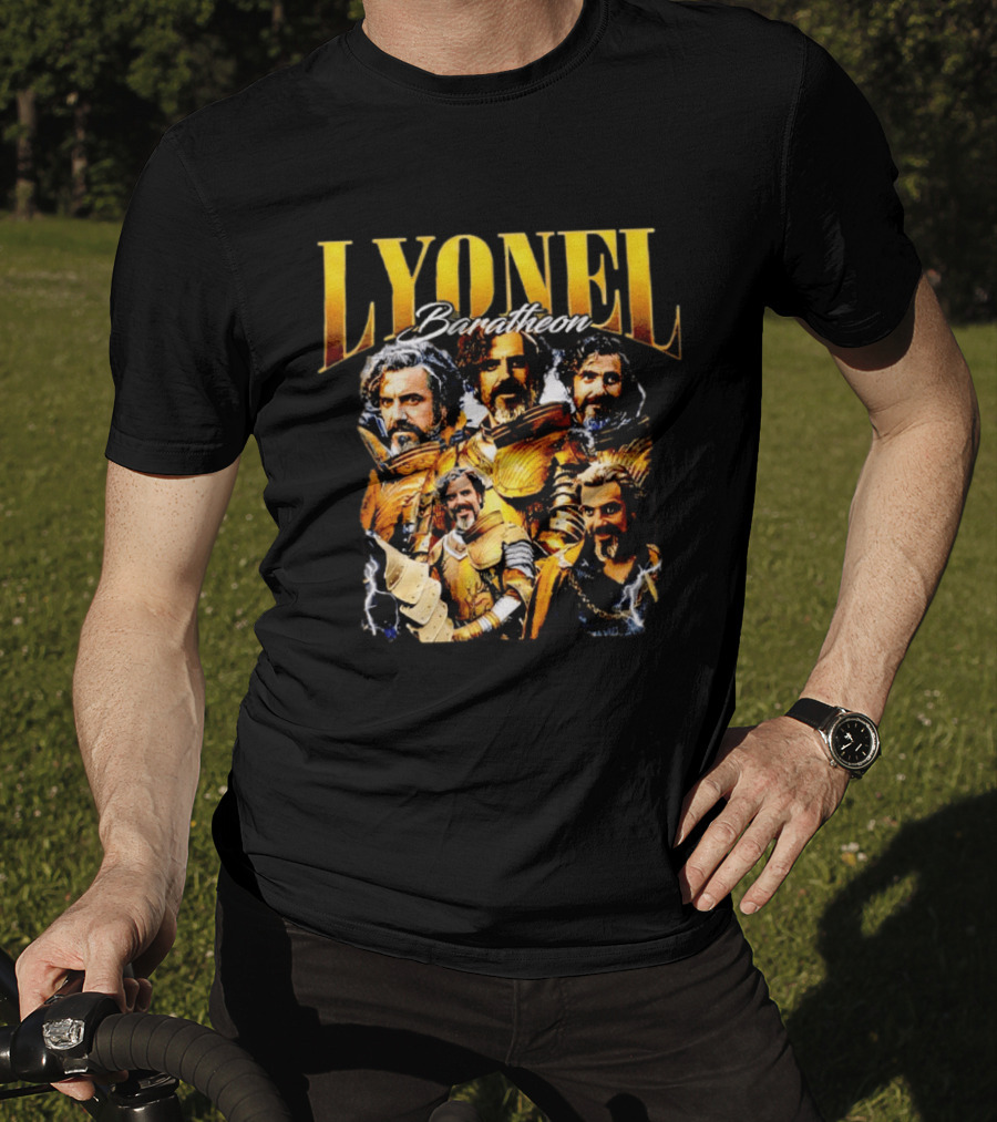 Lyonel Baratheon Golden Armor Kingsguard Character Montage T-Shirt