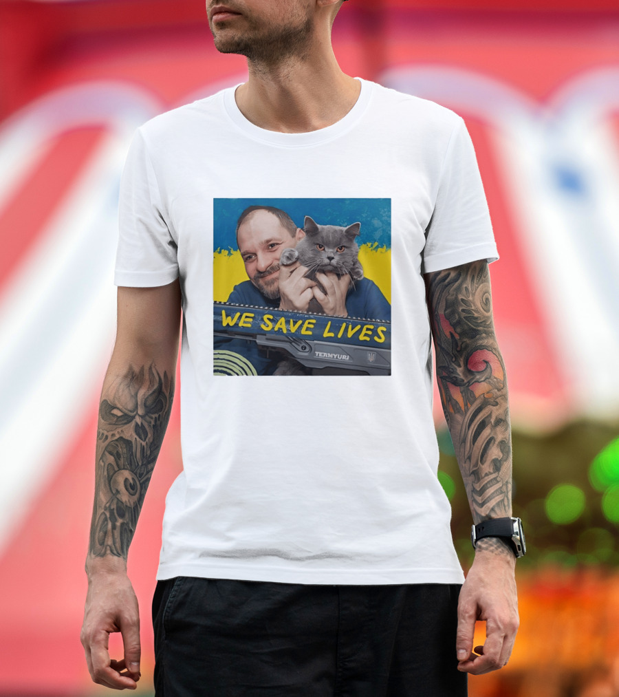 We Save Lives Ukraine Temnyuri Cat T-Shirt