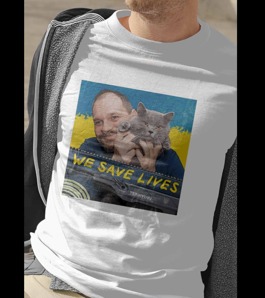 We Save Lives Ukraine Temnyuri Cat T-Shirt