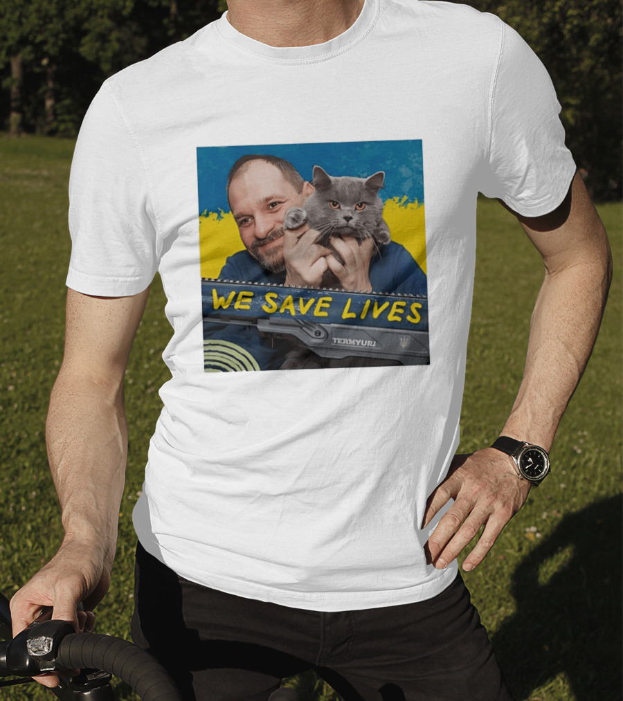 We Save Lives Ukraine Temnyuri Cat T-Shirt