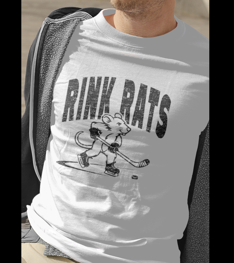 Rink Rats Hockey Stick Skating Mouse T-Shirt