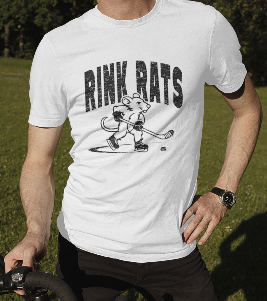 Rink Rats Hockey Stick Skating Mouse T-Shirt