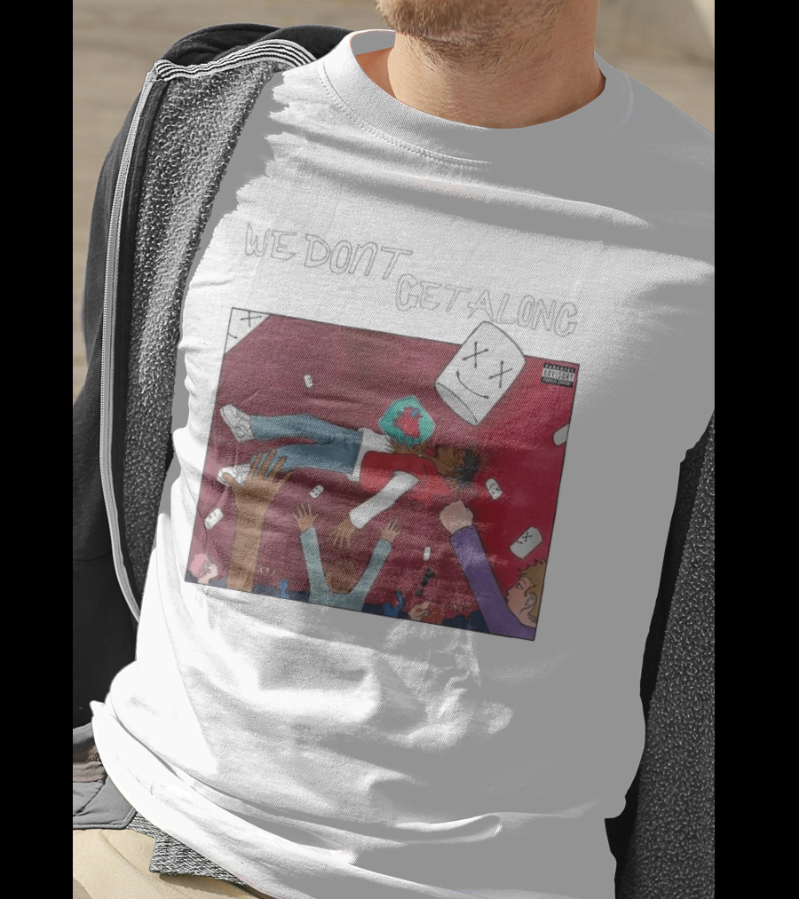 JuiceWrld 9 9 9 X Marshmello We Don't Get Along Cover Art Explicit Content T-Shirt