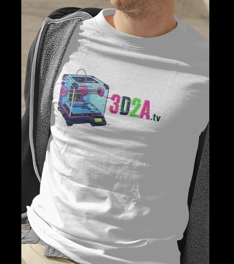 3DZA TV 3D Printer Neon Glitch Aesthetic T-Shirt