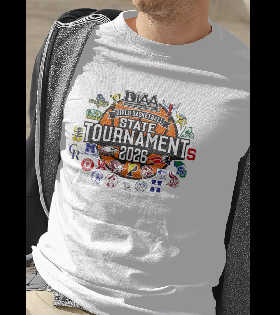 DIAA Girls Basketball State Tournament 2026 Central Ducks Vikings Panthers Lions Cougars Ravens Logos T-Shirt