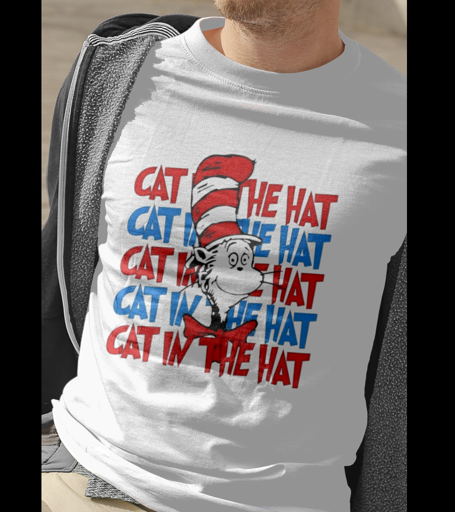 Cat In The Hat Dr. Seuss Red And Blue T-Shirt
