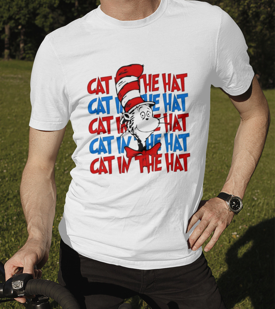 Cat In The Hat Dr. Seuss Red And Blue T-Shirt