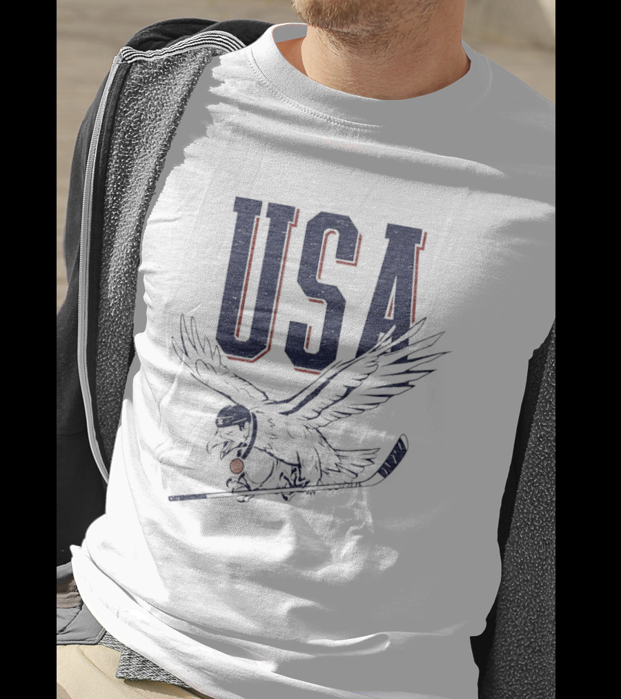 USA Eagle Hockey Stick T-Shirt