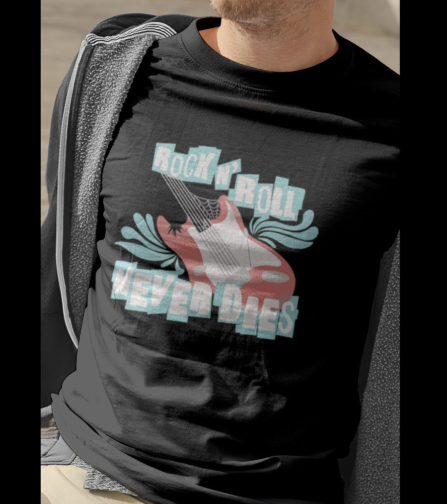 Rock N' Roll Never Dies Electric Guitar T-Shirt