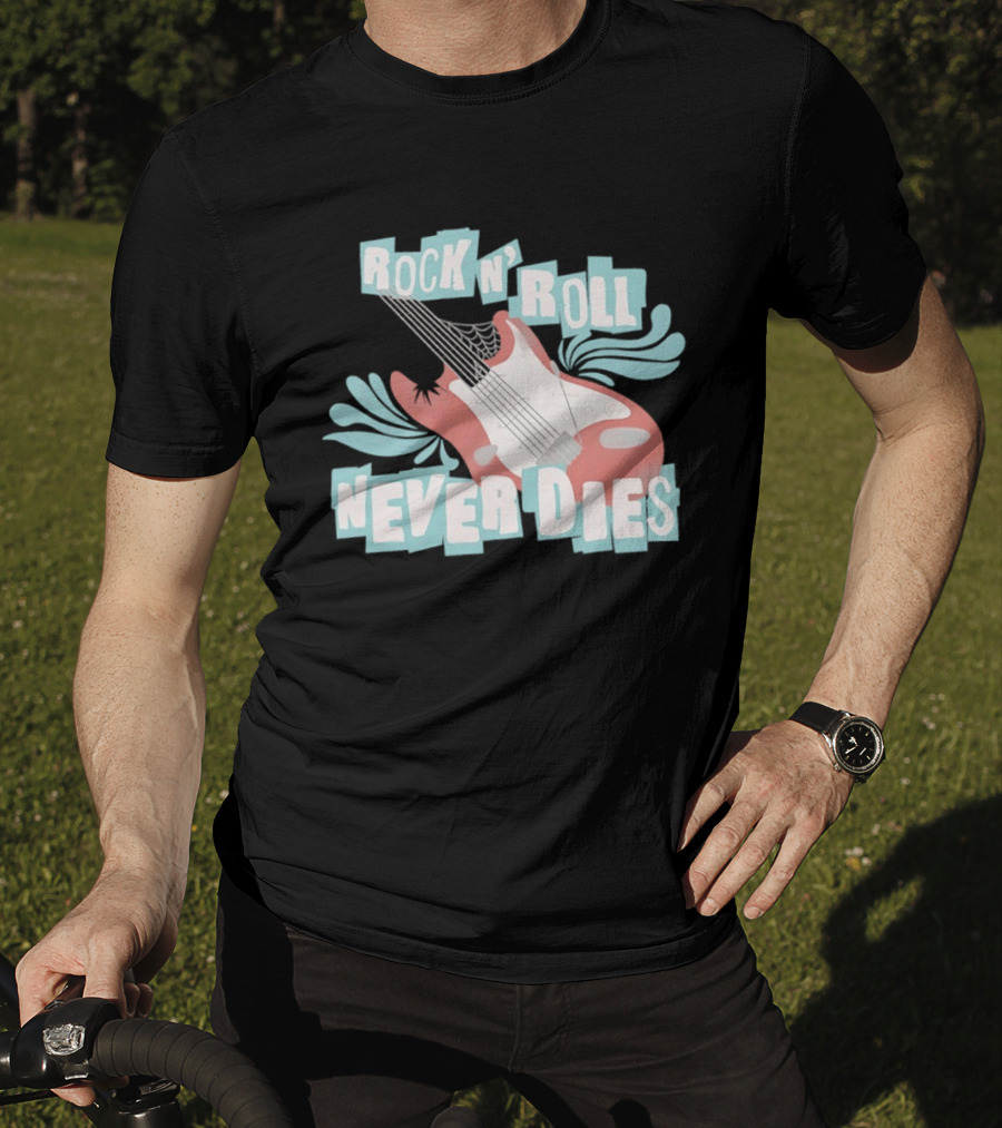 Rock N' Roll Never Dies Electric Guitar T-Shirt