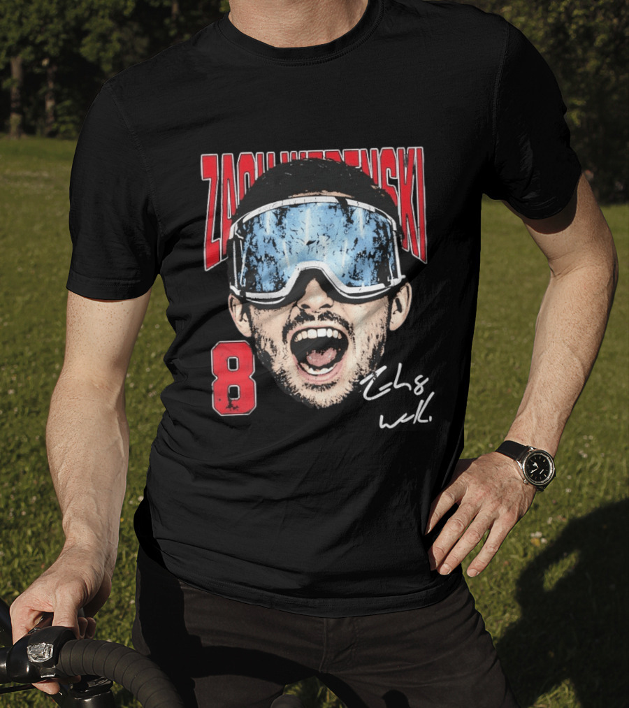 Zach Werenski 8 Columbus Blue Jackets Goggles Fan Favorite T-Shirt