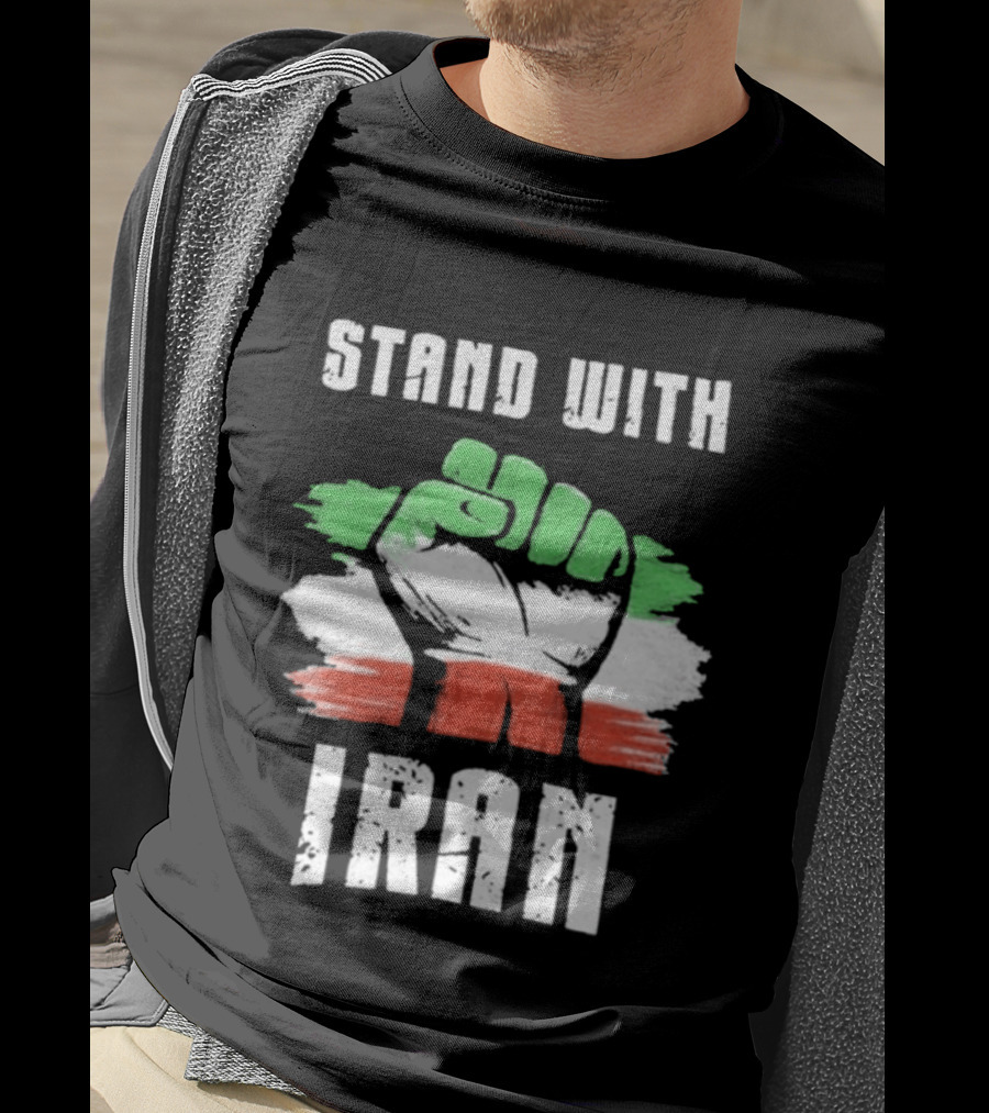 Stand With Iran Fist Flag T-Shirt