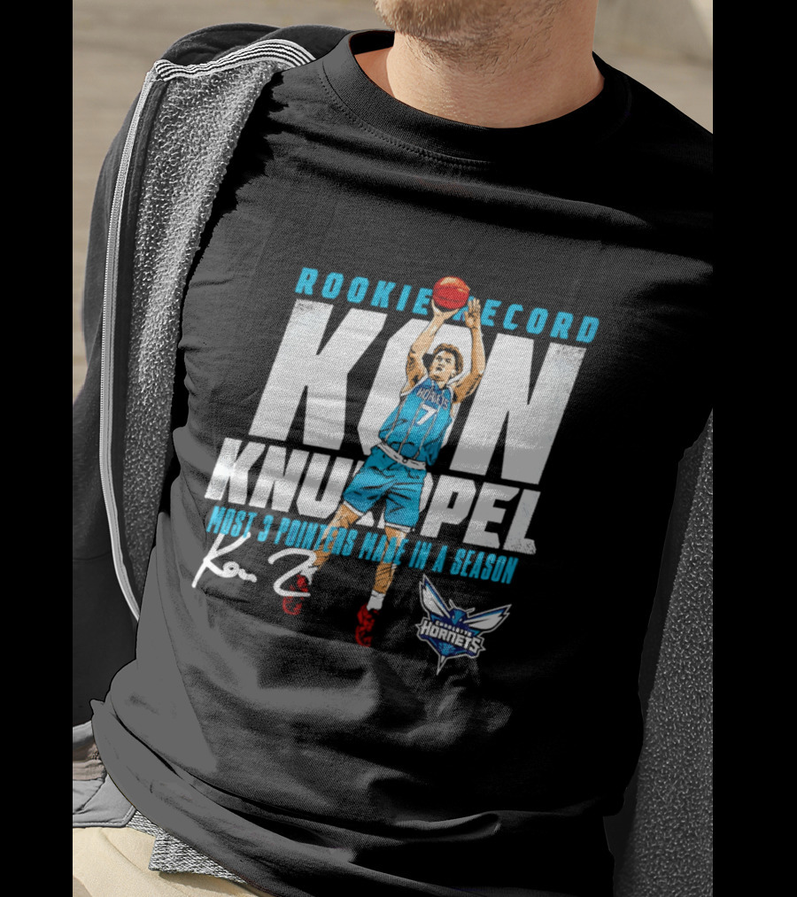 Kon Knueppel Charlotte Hornets Rookie Record Most 3 Pointers Made In A Season T-Shirt