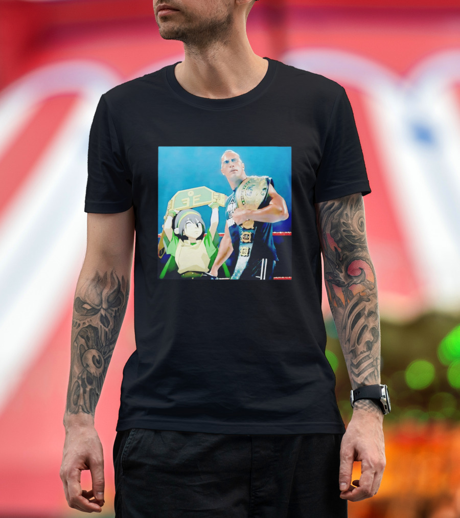 Dwayne The Rock Johnson Meets The Boulder Avatar Crossover Scene T-Shirt