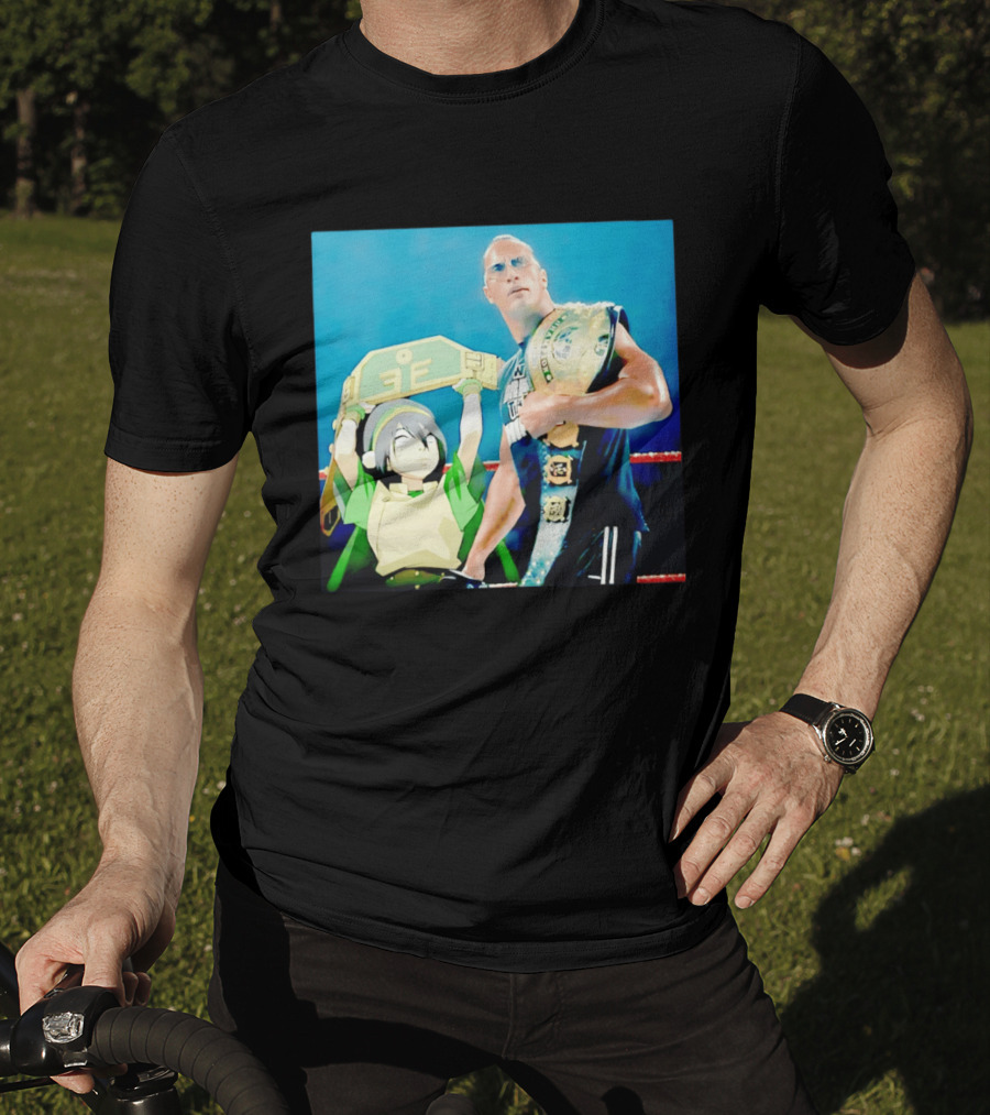 Dwayne The Rock Johnson Meets The Boulder Avatar Crossover Scene T-Shirt