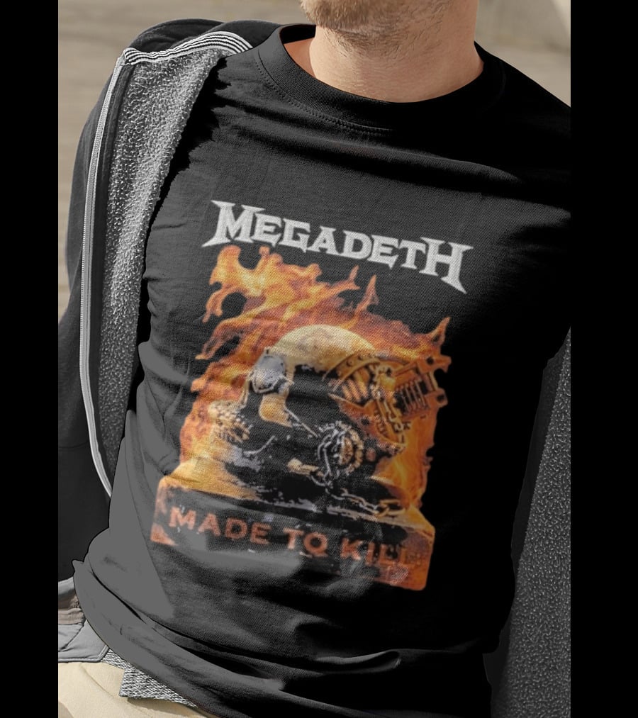Megadeth Canada 2026 Tour Made To Kill Flaming Skull Explosion T-Shirt