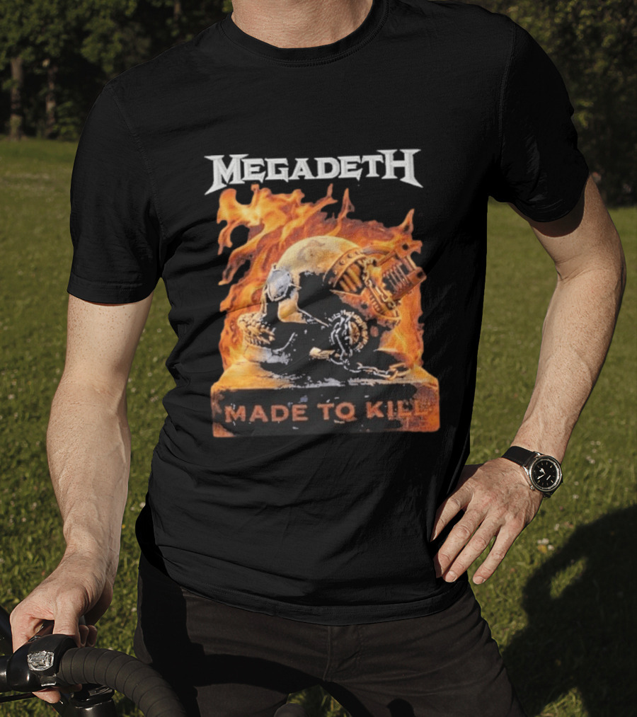 Megadeth Canada 2026 Tour Made To Kill Flaming Skull Explosion T-Shirt
