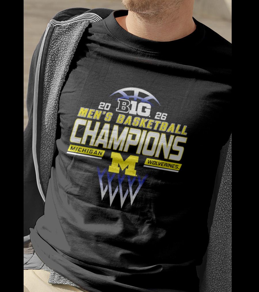 Big Ten 2026 Michigan Wolverines Men's Basketball Champions T-Shirt