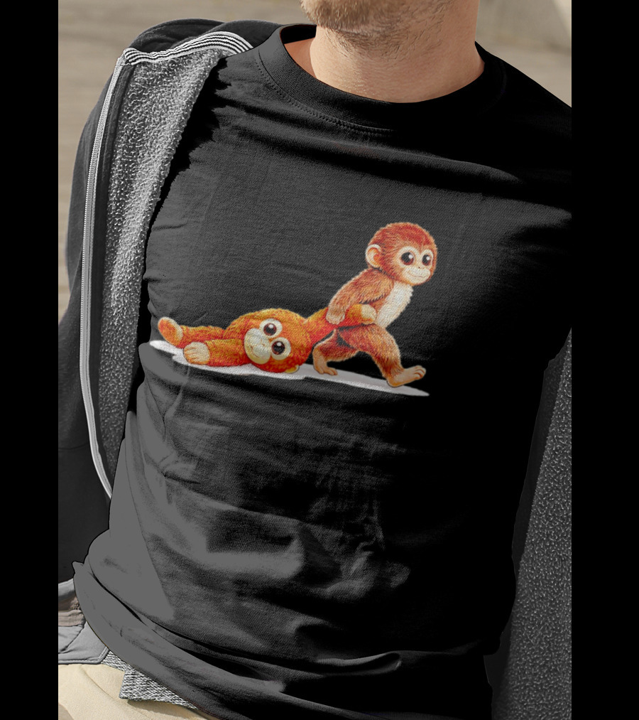 Monkey Punch Ultimately I Have To Be Brave Playful Cartoon T-Shirt