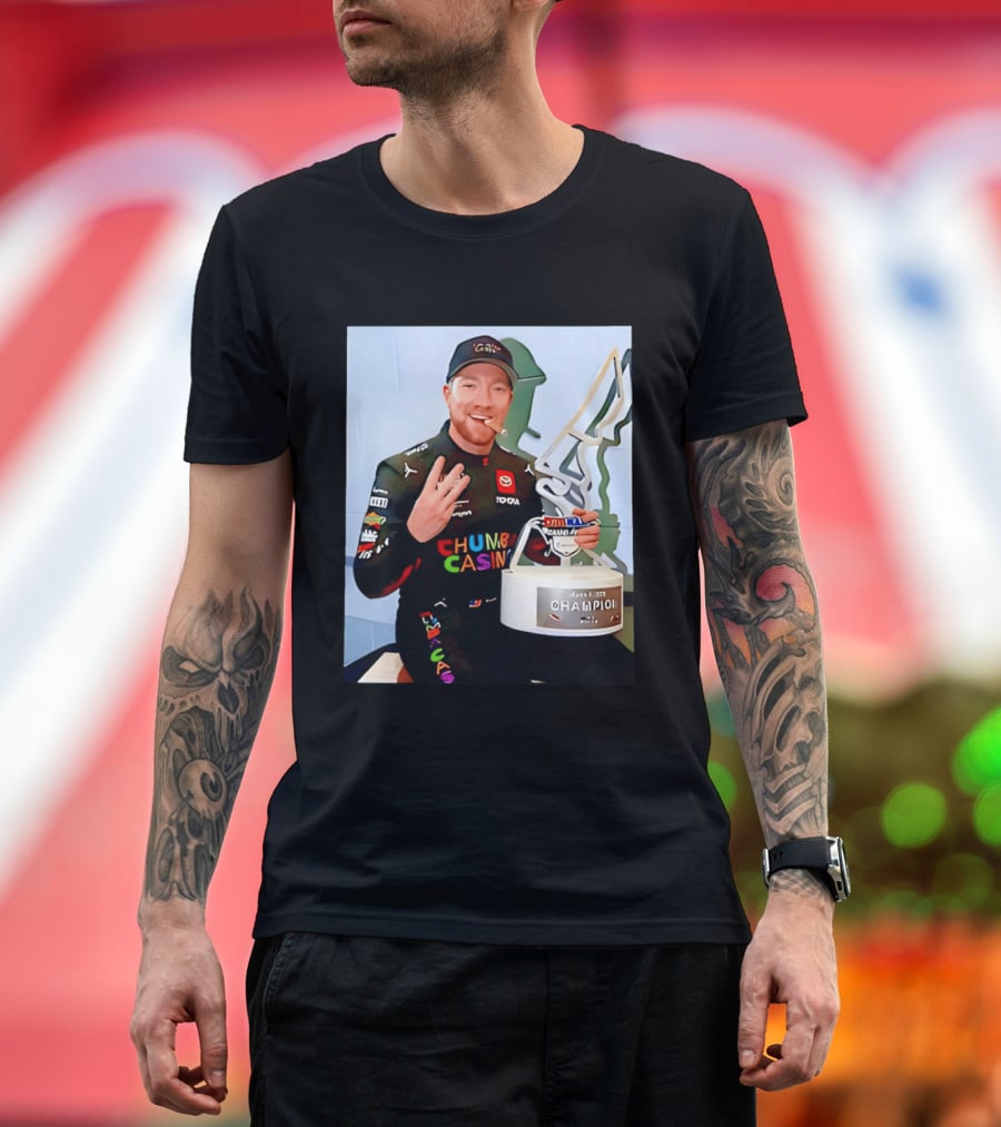 Tyler Reddick Three Peat Champion Cigar Chumba Casino Racing Suit T-Shirt