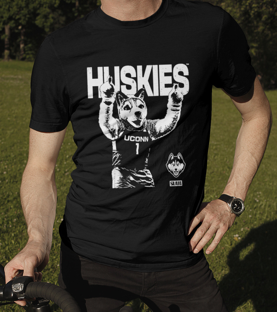 UConn Huskies Mode Slam Basketball Mascot Celebration T-Shirt