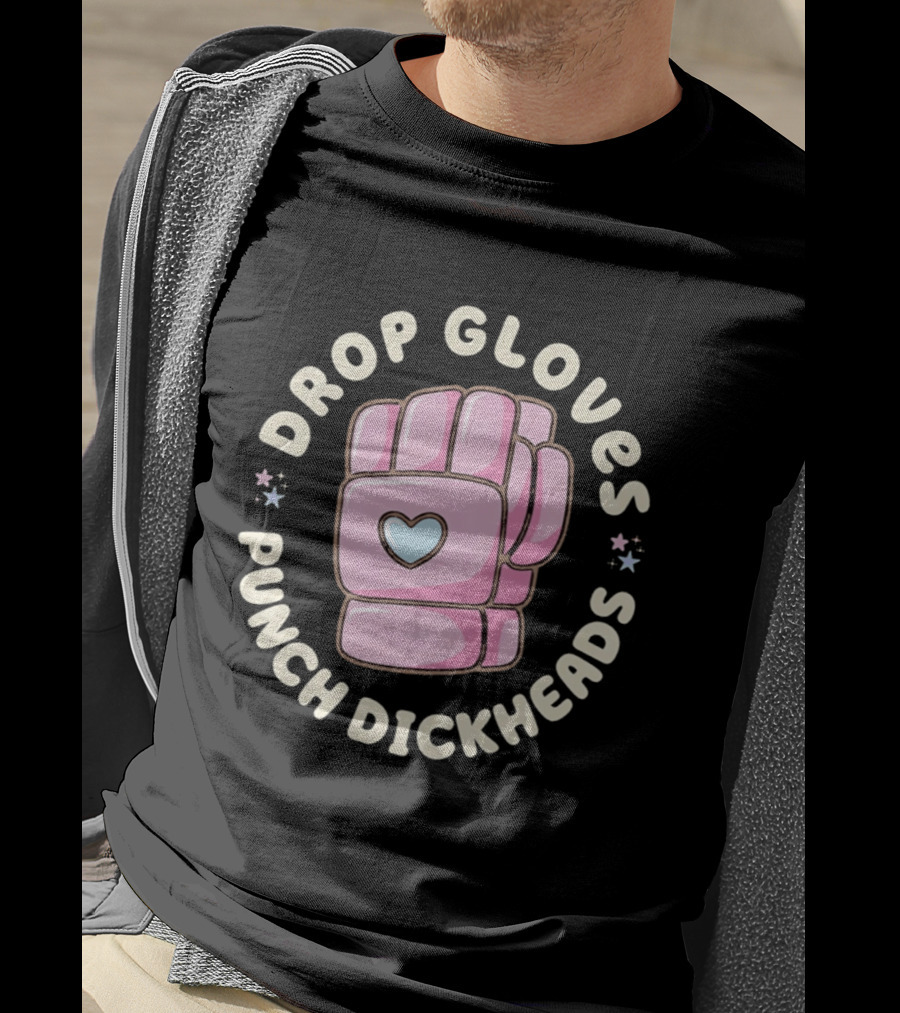 Drop Gloves Punch Dickheads Pink Glove Heart T-Shirt
