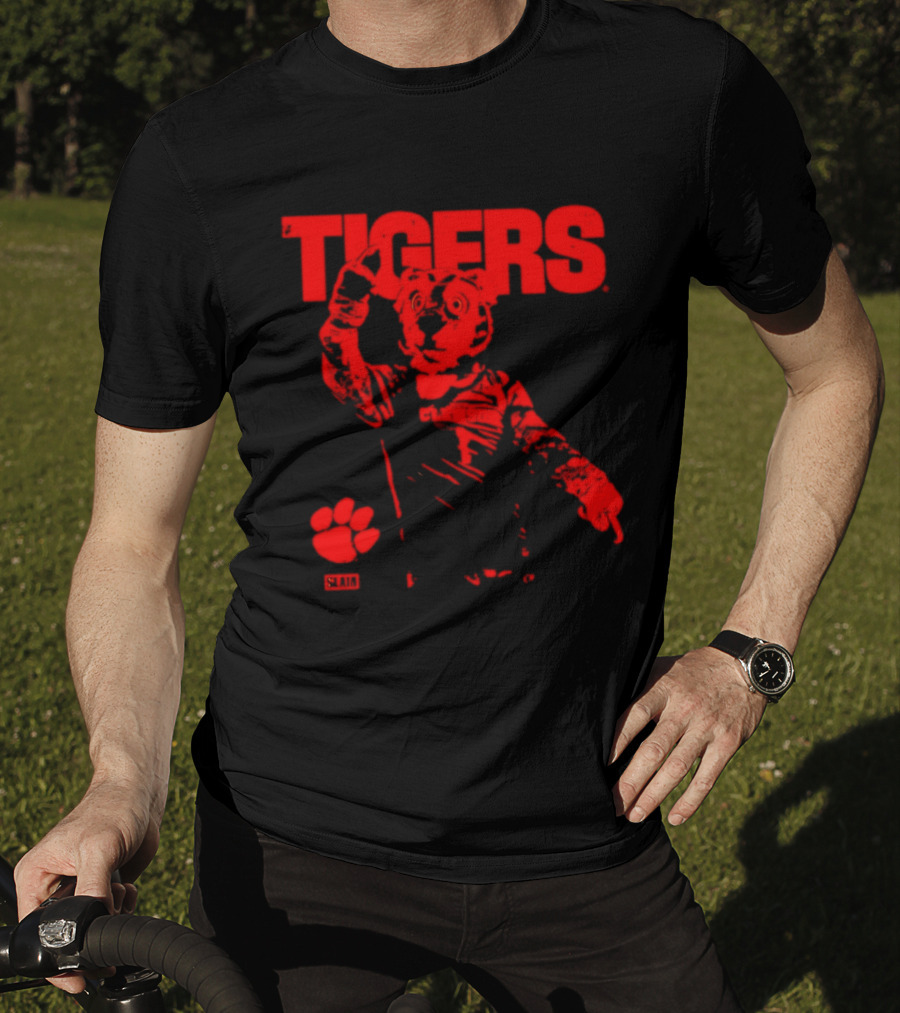 Clemson Tigers Mascot Slam Paw Print T-Shirt