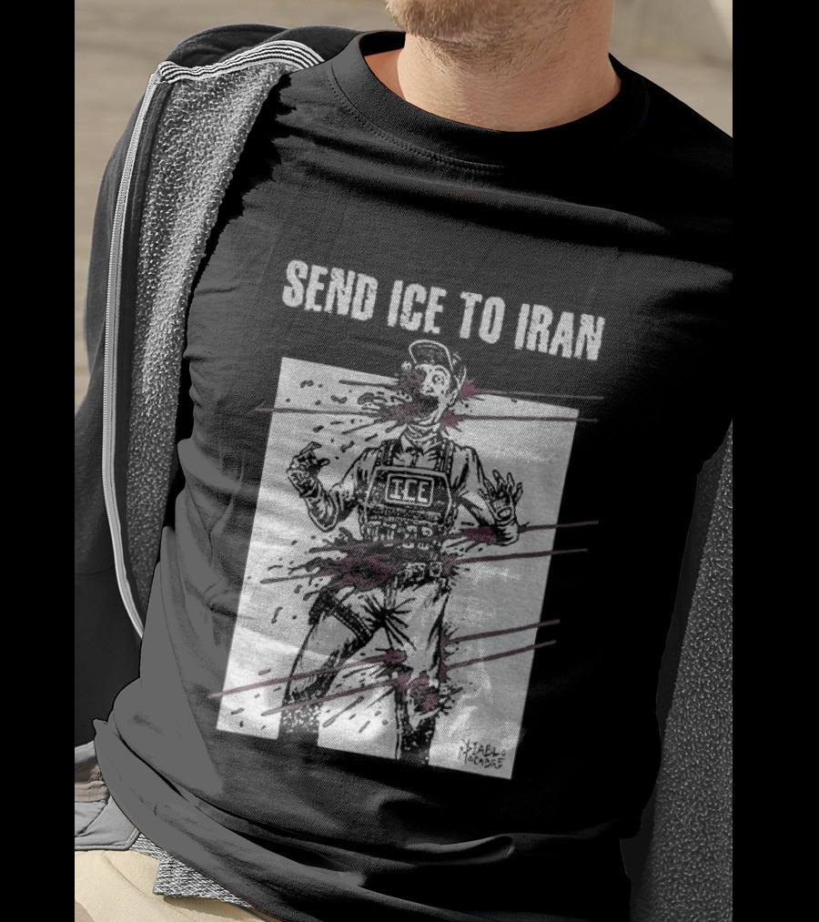 Send Ice To Iran Pink Paint Streaks T-Shirt