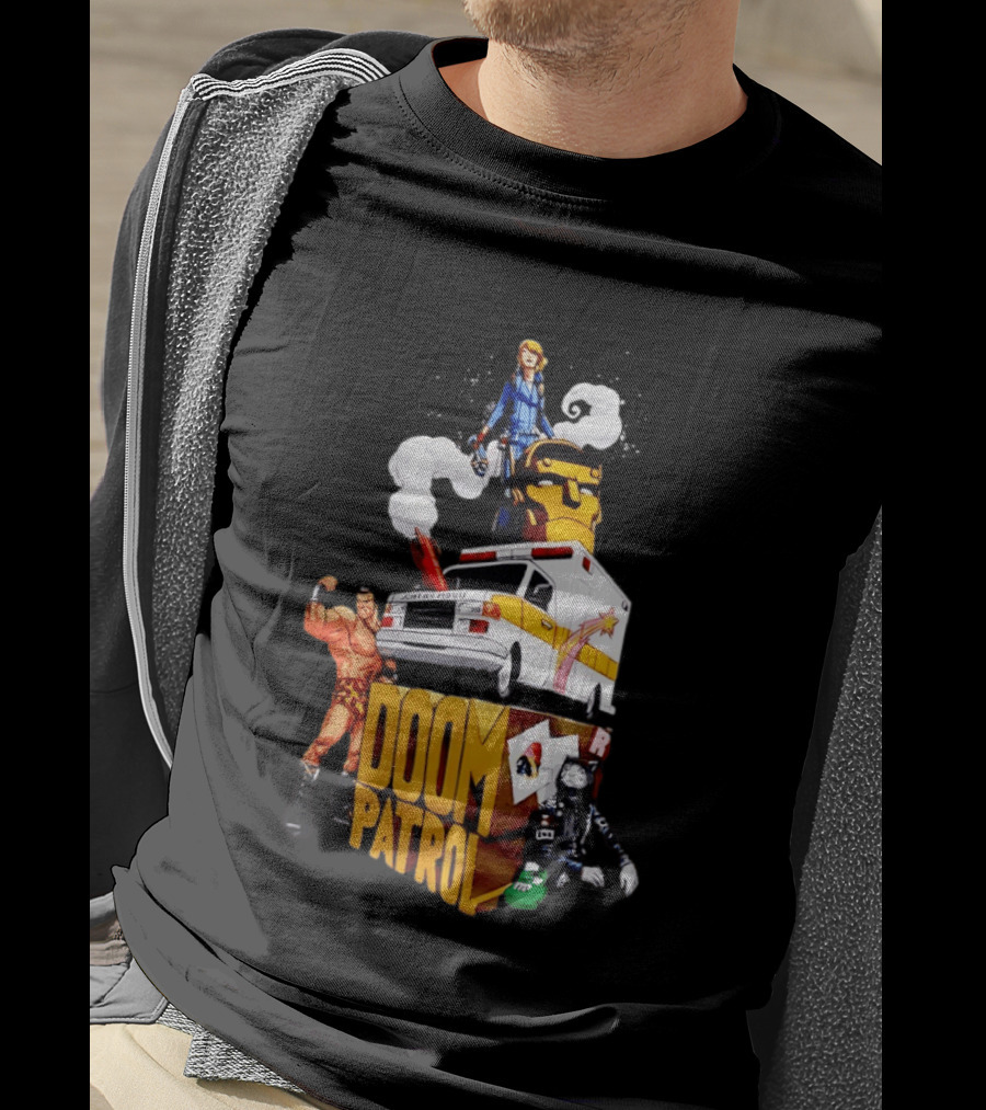 Doom Patrol DC's Young Animal Robotman Negative Man Team Ambulance T-Shirt