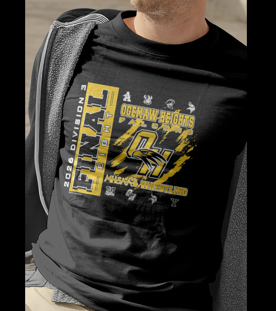 Ogemaw Heights Falcons 2026 Division 3 Final Eight MHSAA Wrestling T-Shirt